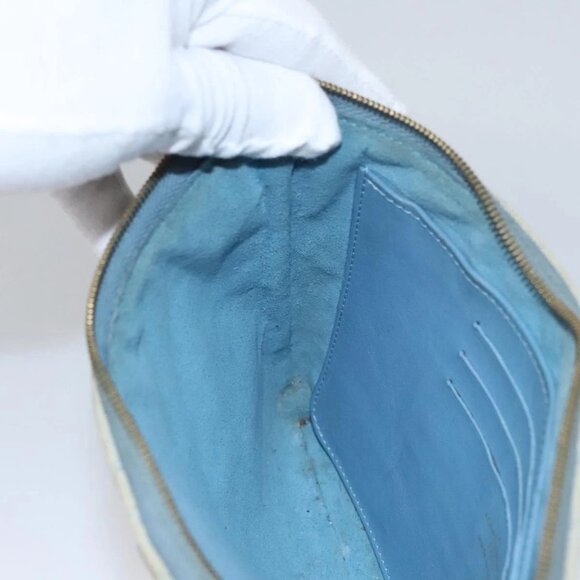 LOUIS VUITTON Monogram Denim New Wave Pochette Zip Bag Blue M67538 Auth 110431 - Picture 13 of 16